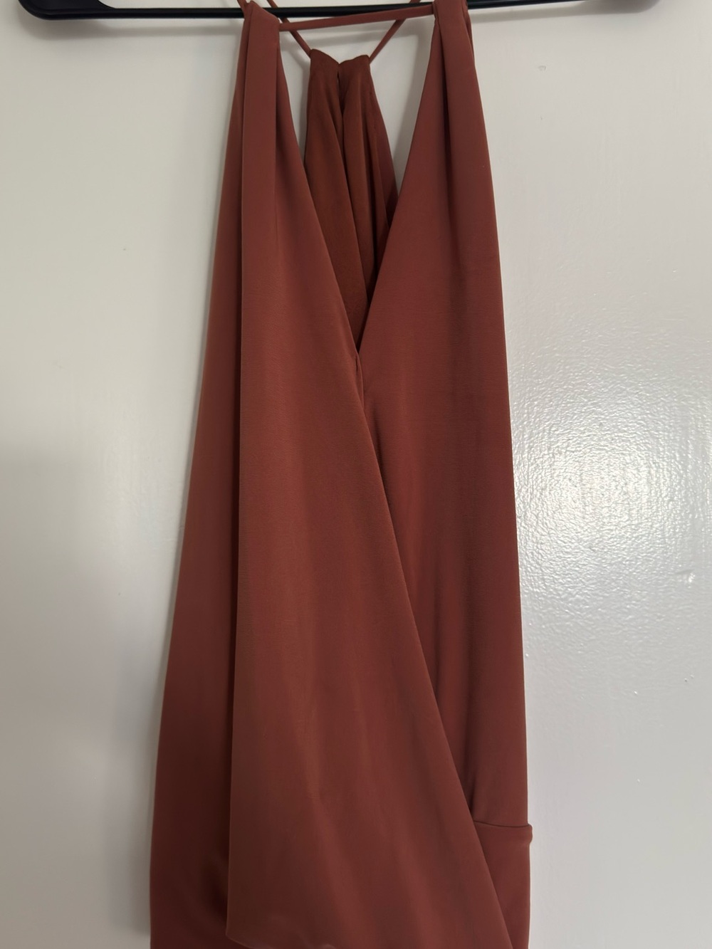 Express Rust-Brown Halter Wrap Top